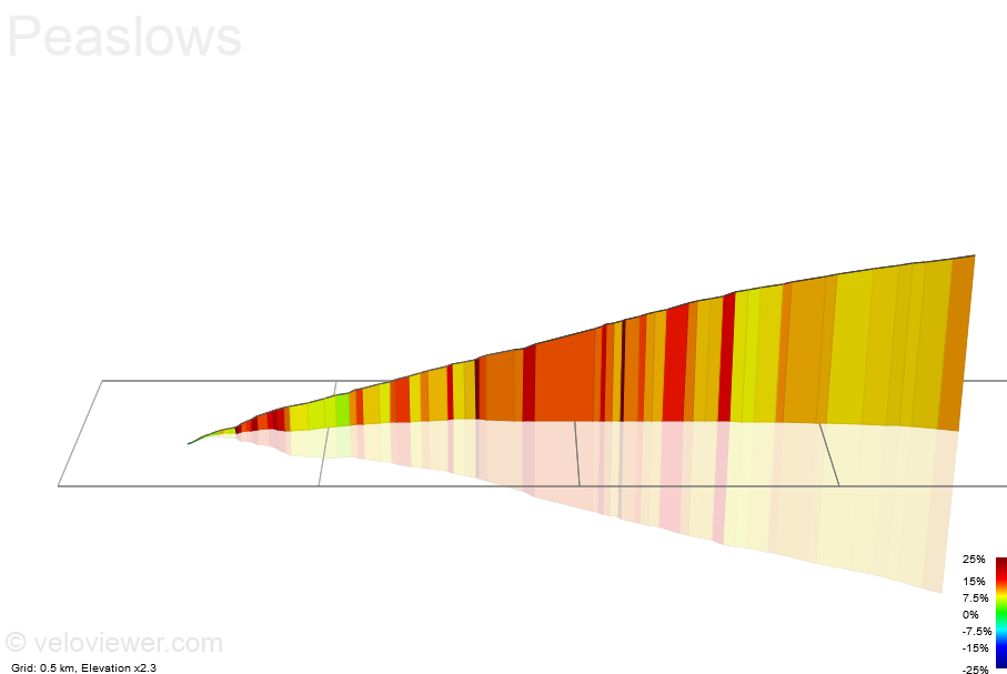 3D Elevation profile image for Peaslows