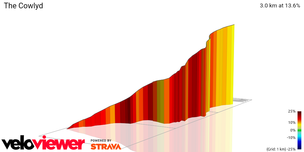 3D Elevation profile image for The Cowlyd