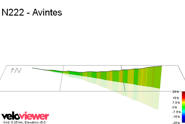 3D Elevation profile image for N222 - Avintes