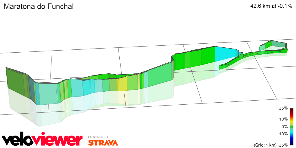 3D Elevation profile image for Maratona do Funchal