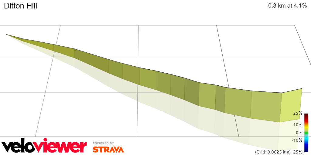 3D Elevation profile image for Ditton Hill