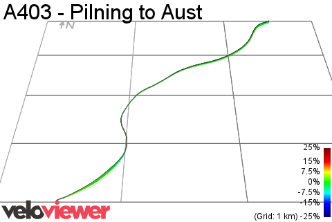 3D Elevation profile image for A403 - Pilning to Aust