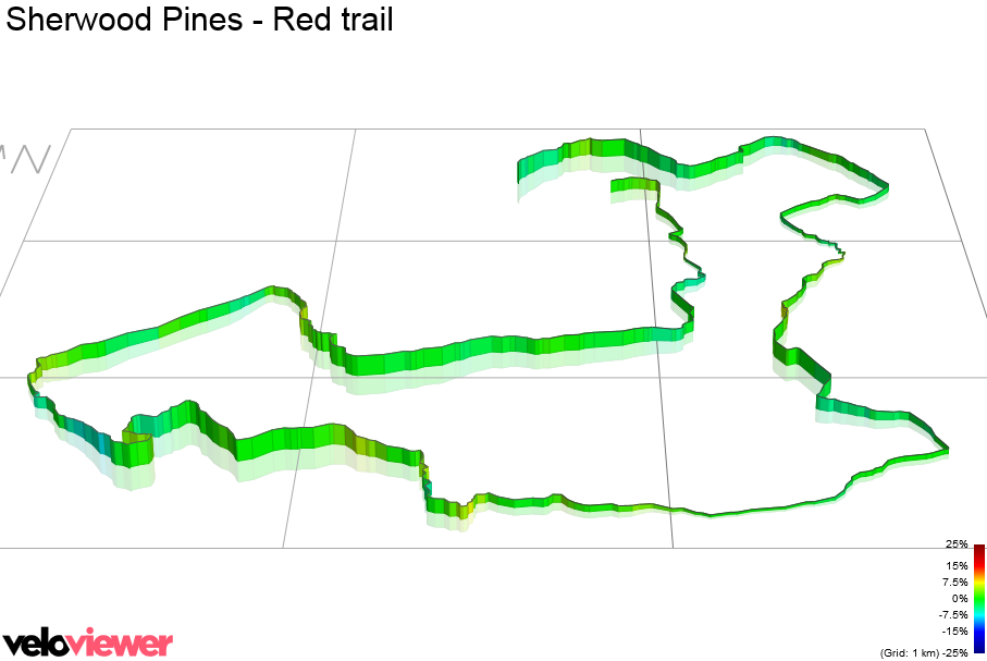 3D Elevation profile image for Sherwood Pines - Red trail