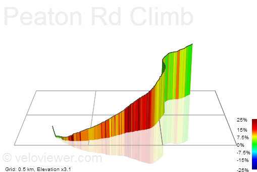 3D Elevation profile image for Peaton Rd Climb