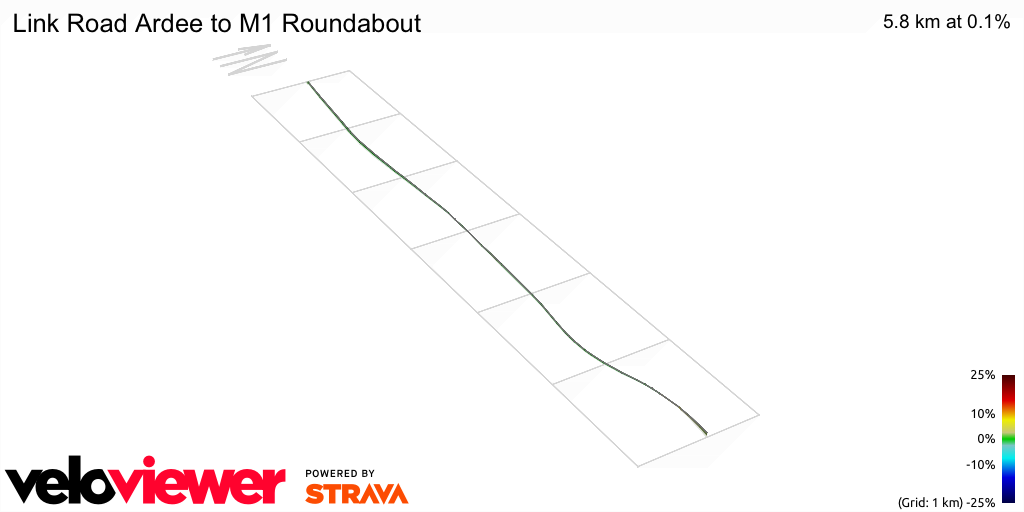 3D Elevation profile image for Link Road Ardee to M1 Roundabout
