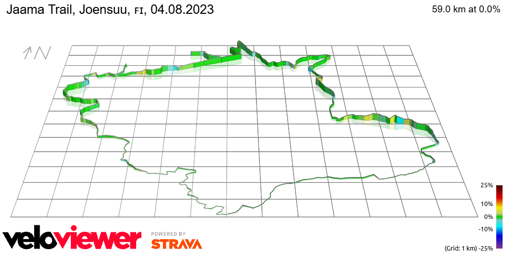 3D Elevation profile image for Jaama Trail, Joensuu, 🇫🇮, 04.08.2023